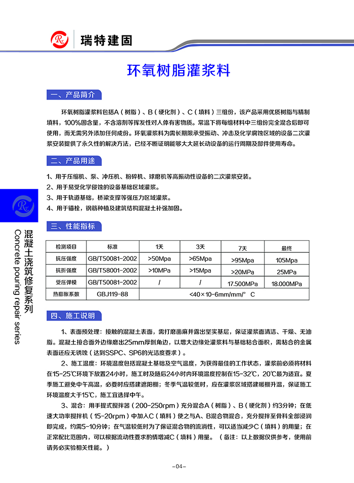 環(huán)氧樹脂灌漿料